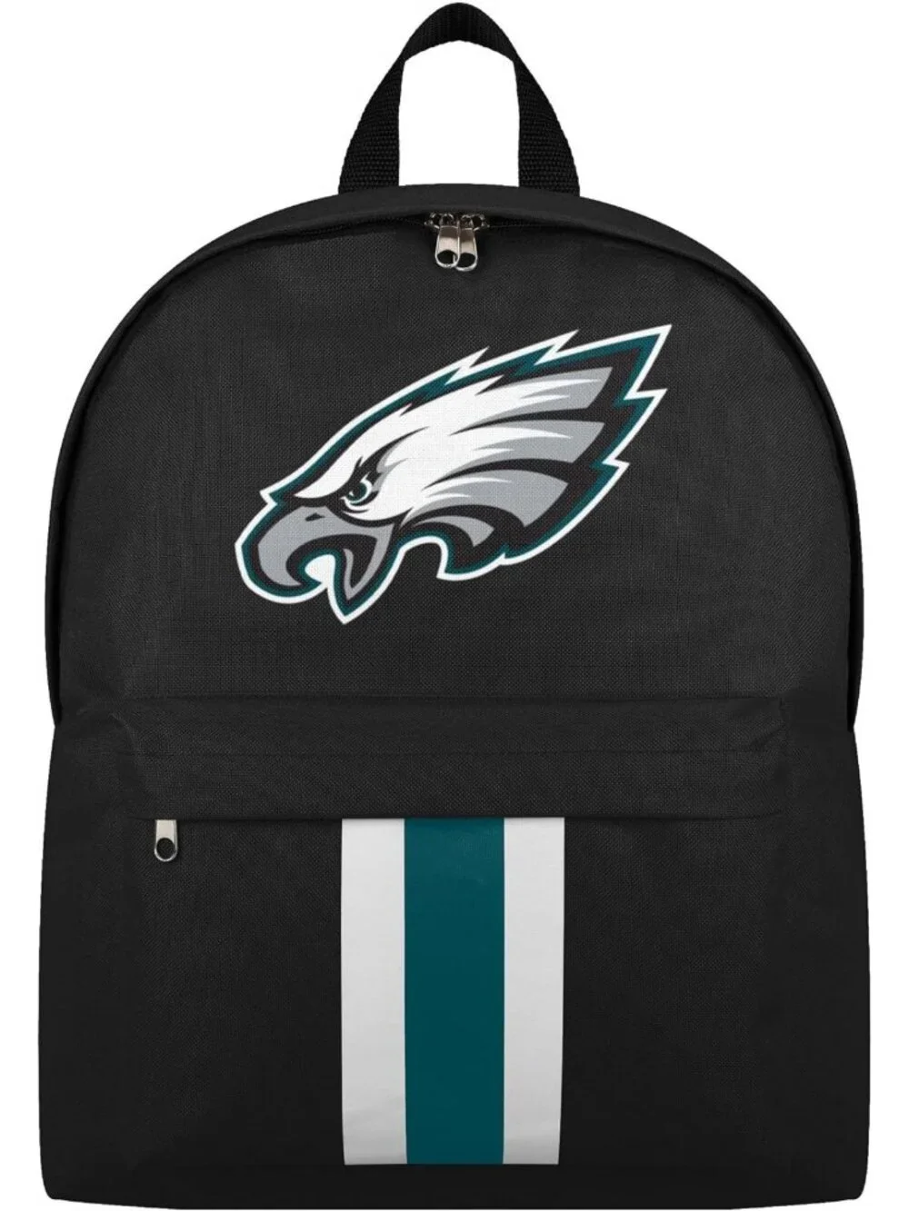 NFL Team Color Logo Backpack - Solid Stripe Travel School Bag - Black Football
